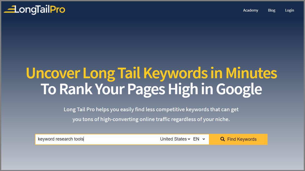 Keyword research tools