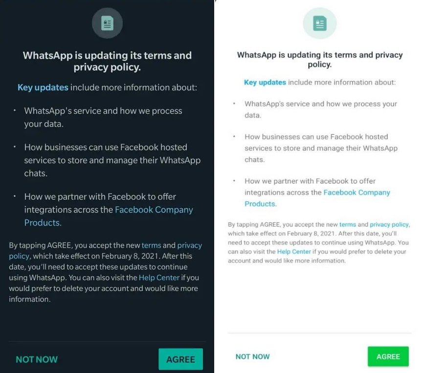 This image will show you the Whatsapp new Privacy Policy and terms of services